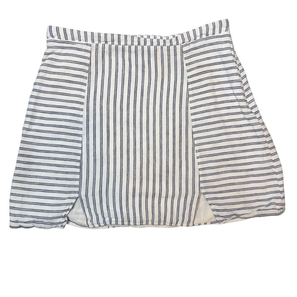 Cooperative Linen Striped Mini Skirt Medium